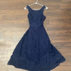 *USED Nicole Hiller Navy Dress patterned midi dress SIZE 2